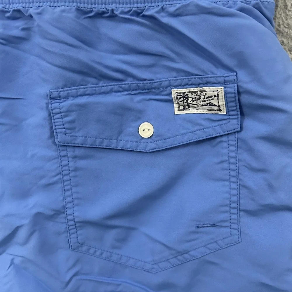 Polo‎ Ralph Lauren Shorts Mens 4XB Big Blue Swim Trunks Board Surf Pony Lined